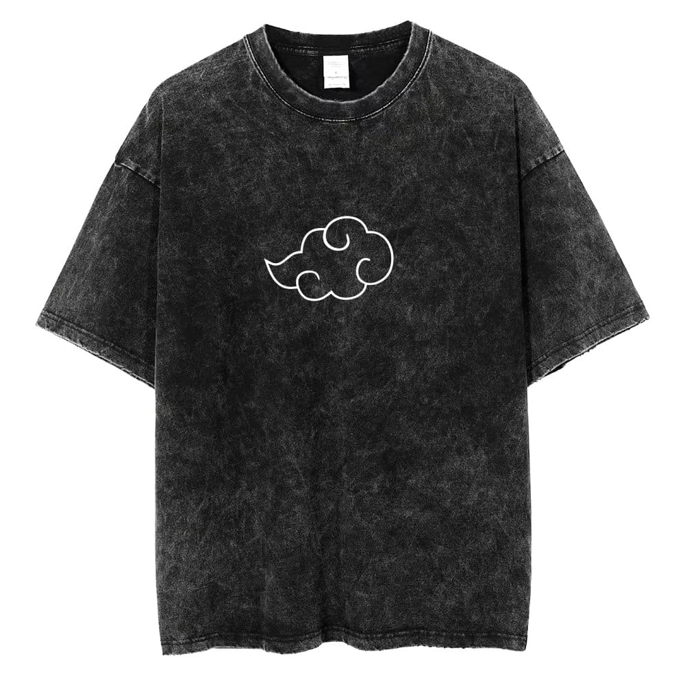 T-shirt Naruto Homme Taille S - Motif Nuages Akatsuki Noir - 100% Coton, Neuf Avec étiquette