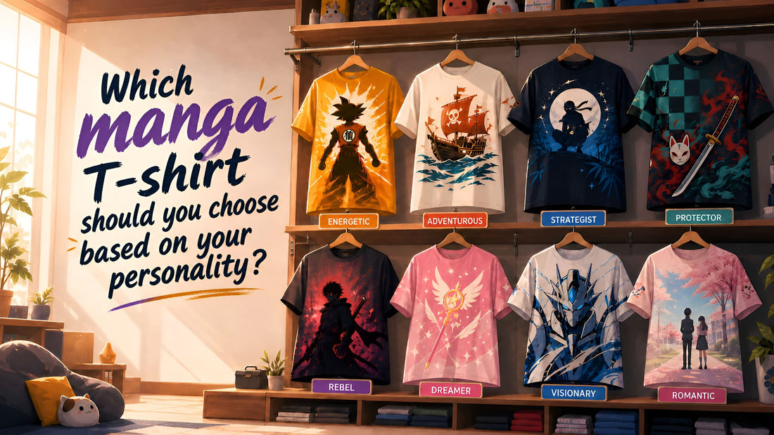 Une penderie avec plusieurs t-shirts manga