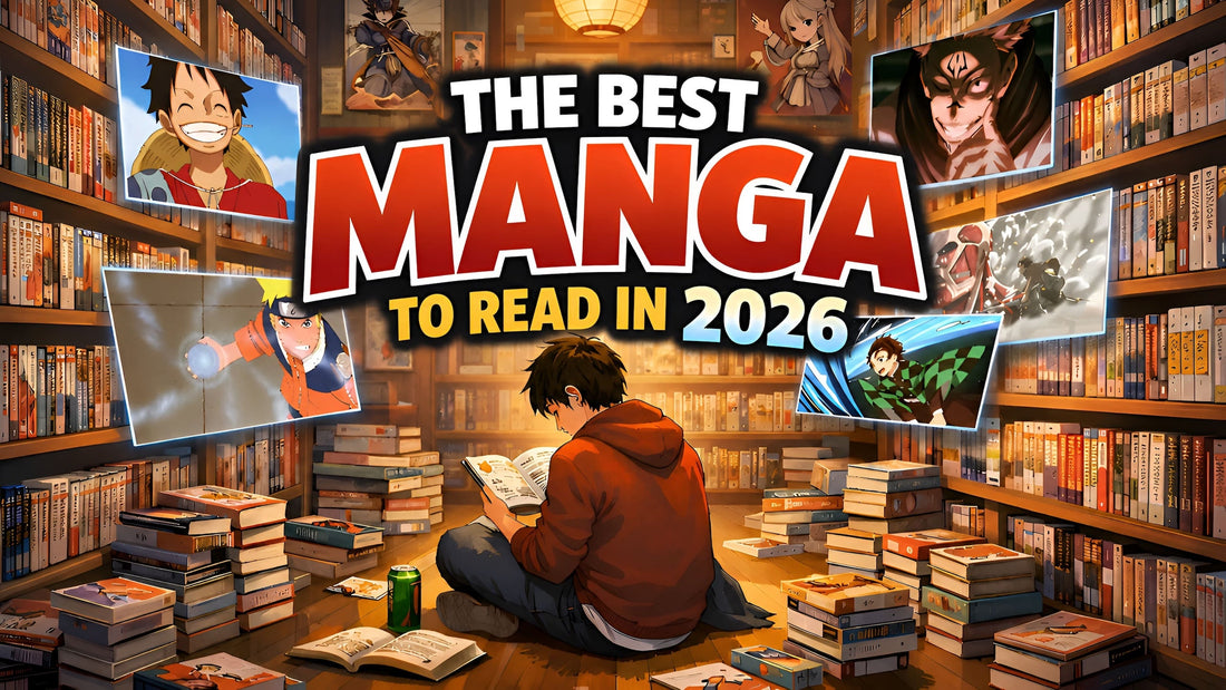 Un personnage dans une bibliothèque avec des manga et des écrans