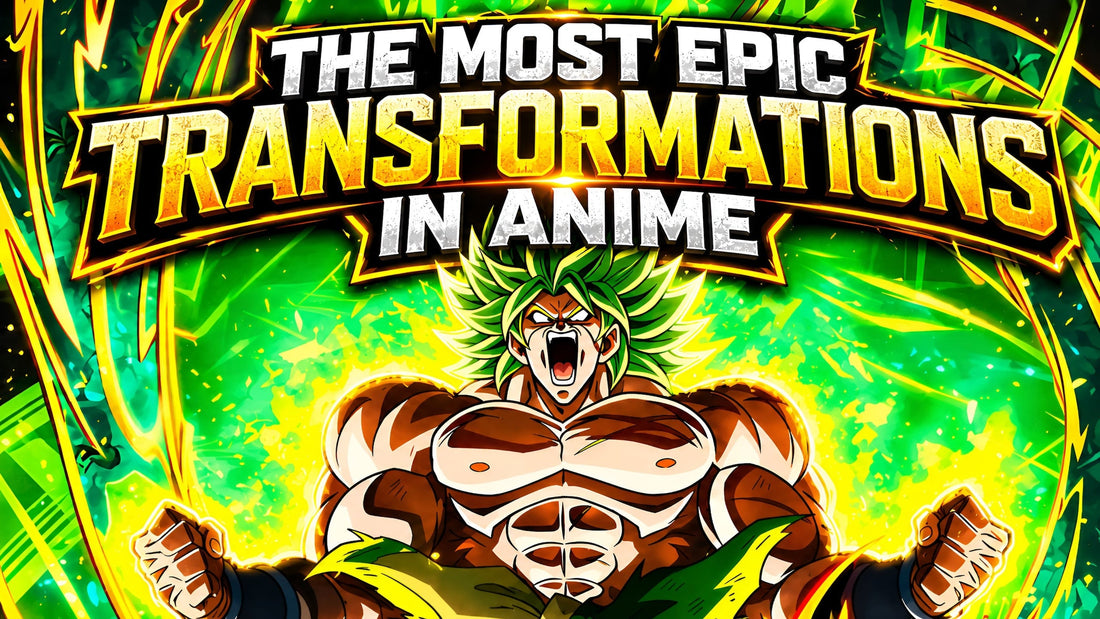 Broly en transformation super saiyan sur fond vert
