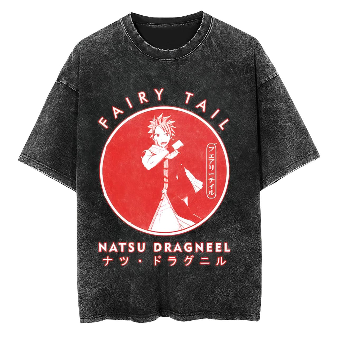 T-Shirt Fairy Tail Natsu Red Circle