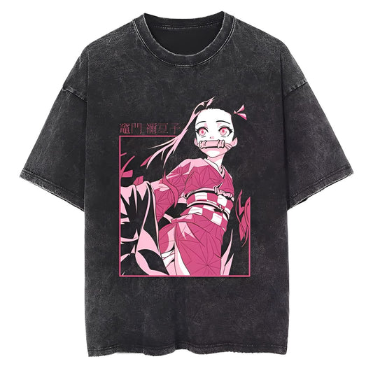 T-Shirt Demon Slayer Pink Flame