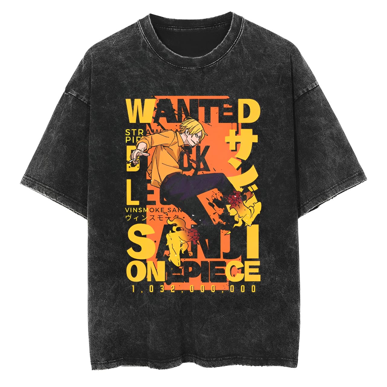 T-Shirt One Piece Black Leg Wanted